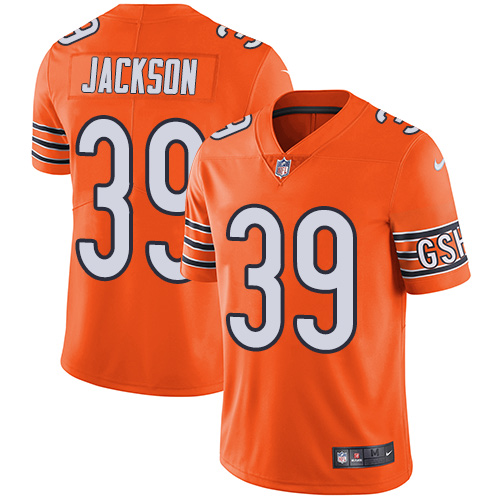 Nike Bears #39 Eddie Jackson Orange Men's Stitched NFL Limited Rush Jersey - Click Image to Close